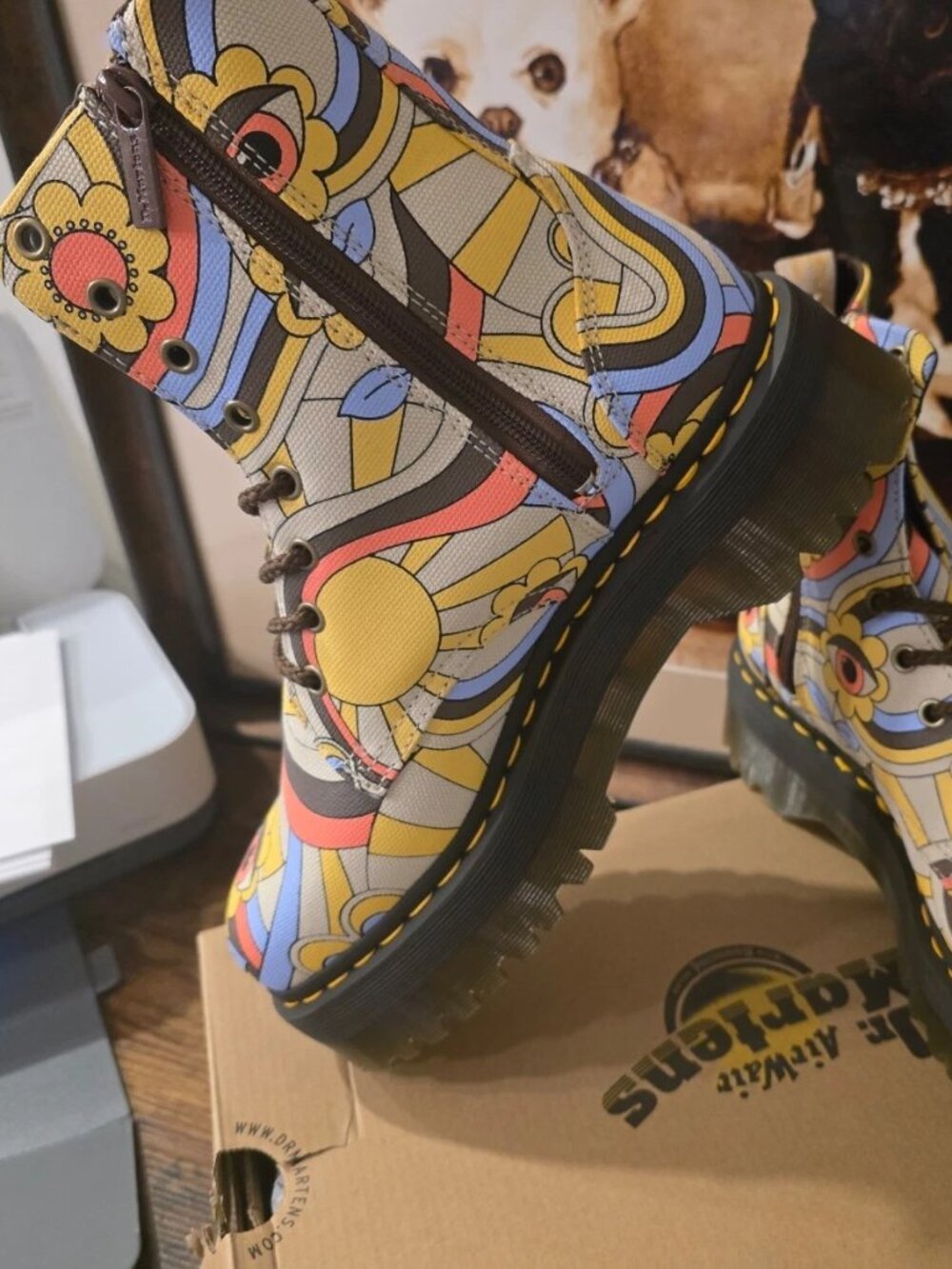 DR. MARTENS JADON RETRO RAY CANVAS PLATFORM 8 EYE SIDE ZIP Mens Size 13 US NEW